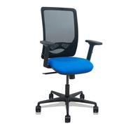 Silla Zulema sincro malla negra asiento bali azul brazos 2D ruedas 65mm