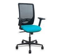 PIQUERAS Y CRESPO Silla Zulema Sincro con Respaldo de Malla Negro y Asiento Turquesa