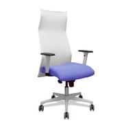 PIQUERAS Y CRESPO Sillón Albacete con mecanismo Sincro, Azul claro y Blanco