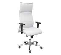 PIQUERAS Y CRESPO Sillón Albacete con Mecanismo Sincro, Similpiel Gris Claro y Base de Aluminio