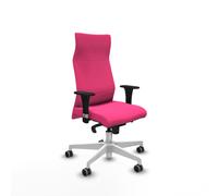 PIQUERAS Y CRESPO Sillón Albacete con mecanismo Sincro, Similpiel Rosa y Base Blanca