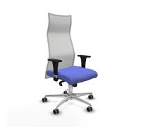 PIQUERAS Y CRESPO Sillón Albacete con mecanismo Sincro, Tela Azul claro y Malla Blanco