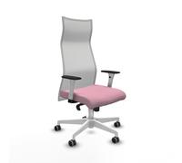 PIQUERAS Y CRESPO Sillón Albacete con Mecanismo Sincro, Tela Rosa y Malla Blanca