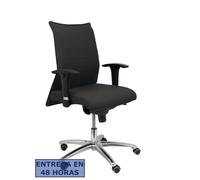PIQUERAS Y CRESPO Silla Albacete Confidente con Mecanismo Sincro, Tela Negra y Base de Aluminio