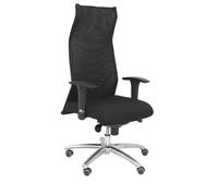 PIQUERAS Y CRESPO Sillón Albacete Negro con Mecanismo Sincro y Base de Aluminio