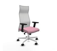 PIQUERAS Y CRESPO Sillón Albacete Rosa y Blanco con Mecanismo Sincro y Brazos 2D