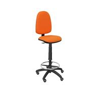 Piqueras Y Crespo T04CP Ayna bali- Taburete ergonómico, regulable en altura, aro reposapiés y ruedas de parquet, 100/123x46x40 cm, Naranja