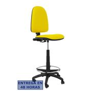 PIQUERAS Y CRESPO Taburete Aýna Amarillo con Similpiel y Respaldo Regulable