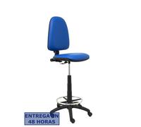 PIQUERAS Y CRESPO Taburete Aýna Azul con Similpiel y Ruedas de Nailon