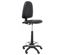 Piqueras y Crespo Taburete Ayna Ergonómico Negro con Similpiel y Aro Reposapiés
