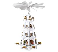 Pirámide de Navidad XL madera noble blanco