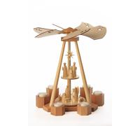Pirámide navideña moderna "Delta" con motivos navideños. Pirámide de madera para velas, de dos niveles, con dimensiones de 25x39x21 cm. Producto nuevo