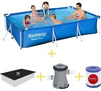 Piscina Bestway - Acero Pro - 300 x 201 x 66 cm - Incluye cubierta solar, bomba de filtración y filtro