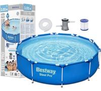 Piscina con estructura metálica Bestway® Steel Pro™ 56679, 305x76 cm, con depuradora de cartucho