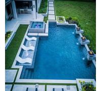 Piscina contenedor de envío con ventana de visualización - Piscina de lujo sobre el suelo de 20 pies | Piscina modular de acero prefabricada con bomba de filtro integrada y luces LED | Moderna para