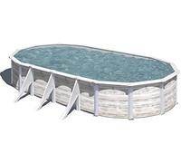 Piscina de Acero Elevada,Ovalada con Aspecto Acero Nórdico. Piscinas Desmontables para Jardín. 730 X 375 x 120 cm - Piscina Gre KIT730N Finlandia.
