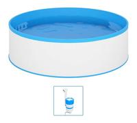 Piscina de chapoteo skimmer colgante y bomba 350x90 cm blanco