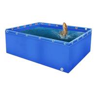 Piscina de jardín sobre el suelo de lona de PVC duradera con válvula de drenaje para peces koi, estanque de peces al aire libre, función de agua decorativa, tanque de almacenamiento de agua, fácil