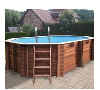 Piscina De Madera Grenade 2 Gre 436cm Ovalada Filtro Arena