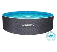 Piscina de pared de acero Marimex Orlando, 3,66 x 0,91 m, estilo ratán, con skimmer