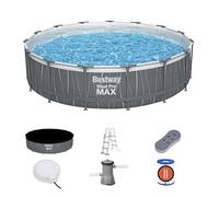 Piscina Desmontable Bestway Steel Pro Max Ø457x107 Cm Con Depuradora De Cartucho 3.028 L/h, Luz Led, Escalera Y Cobertor