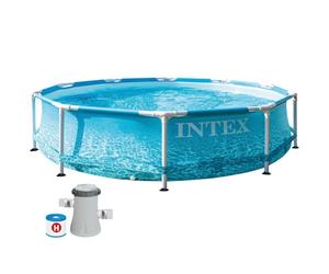 Piscina desmontable circular intex metal frame beachside 3 metros con depuradora