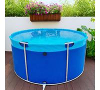 Piscina Desmontable con Marco Piscina para Adultos con Estructura De Acero Inoxidable, Juego De Piscina Redonda sobre El Suelo para Exteriores(10048L/2654GAL - 4X0.8M (D X H))