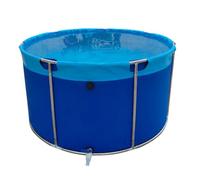 Piscina Desmontable con Marco Repuesto De Piscina Elevada Redonda Azul con Estructura De Acero, Contenedor De Agua para Exteriores (piscicultura O Jardinería)(DxH - 2X0.6M/1890 L/500 GAL)
