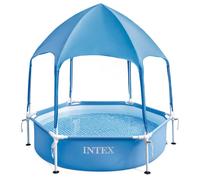 Intex Steel Ø Round Frame Above Ground Pool With Canopy 183cm Azul 700 Liters