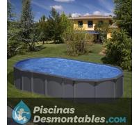 Piscina Desmontable ovalada color antracita 610 x 375 x 132 cm de acero GRE - CD Talla única