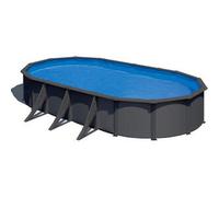 Piscina Desmontable ovalada color antracita 730 x 375 x 120 cm de acero GRE - CD Talla única