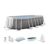 Piscina Desmontable Ovalada Prisma Frame con Depuradora, 503x274x122 Cm, Gris
