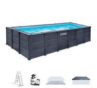 Piscina desmontable rectangular graphite gray panel 6 metros con depuradora
