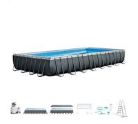 Piscina desmontable rectangular ultra xtr frame 10 metros + depuradora y clorador + kit voleibol + kit limpieza