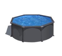 Gre Anthracite Redonda Ø300 x 120 cm - Piscina desmontable de acero