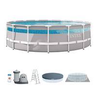 Piscina desmontable redonda intex prism frame clearview ventana panorámica 5 metros