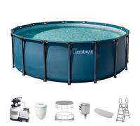 Piscina desmontable redonda ultraluxe 5,5 metros con depuradora y accesorios
