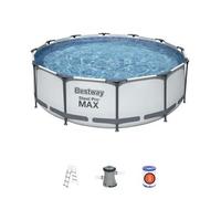 Piscina Desmontable Tubular Bestway Steel Pro Max 366x100 Cm Con Depuradora Cartucho 2.006 L/h Y Escalera