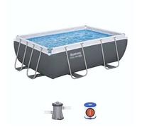 Piscina Desmontable Tubular Bestway Steel Pro Max Rectangular 282 X 196 X 84 Cm Con Depuradora De Cartucho 1.249 L/h