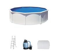 Gre Piscina desmontable Atlantis redonda Ø350 x 132 cm acero blanco 11.250 l