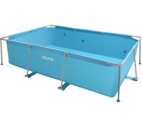 Piscina elevada de estructura metálica, rectangular, de 3 x 2 x 0,762 metros. Piscina familiar para exteriores, de gran tamaño y forma rectangular, fácil de montar, resistente a la corrosión, con capa