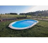 Piscina enterrada de acero ovalada gre de 6 x 3,2 x 1,2 m