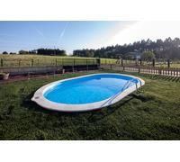 Piscina enterrada de acero ovalada gre de 7 x 3,2 x 1,2 m