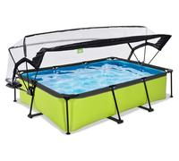 Piscina EXIT Lime 300x200x65cm con bomba de depuración y cúpula, color verde