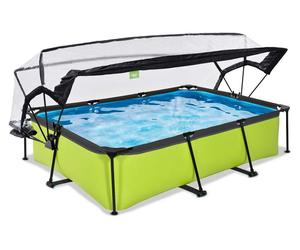 Piscina EXIT Lime 300x200x65cm con bomba de depuración y cúpula, color verde