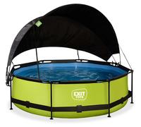 Piscina EXIT Lime ø300x76cm con bomba de depuración y toldo, color verde