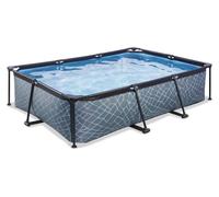 Piscina EXIT Stone 300x200x65cm con bomba de depuración, color gris
