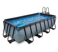 Piscina EXIT Stone 400x200x100cm con bomba de depuración, color gris