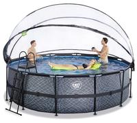 Piscina con Bomba de Filtro de Arena y cúpula y Bomba de Calor Infantil Exit Toys Stone 450 x 122 cm