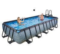 Piscina EXIT Stone 540x250x100cm con bomba de depuración, color gris